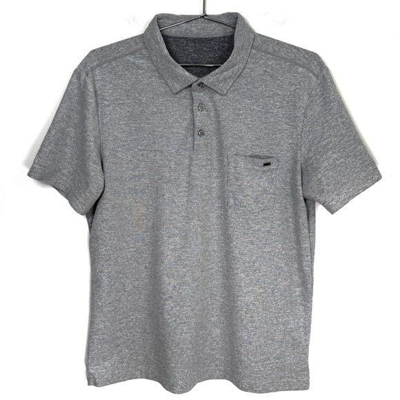 Vuori Other - Vuori Ace Gray Heathered Knit Short Sleeve Pocket Polo Shirt